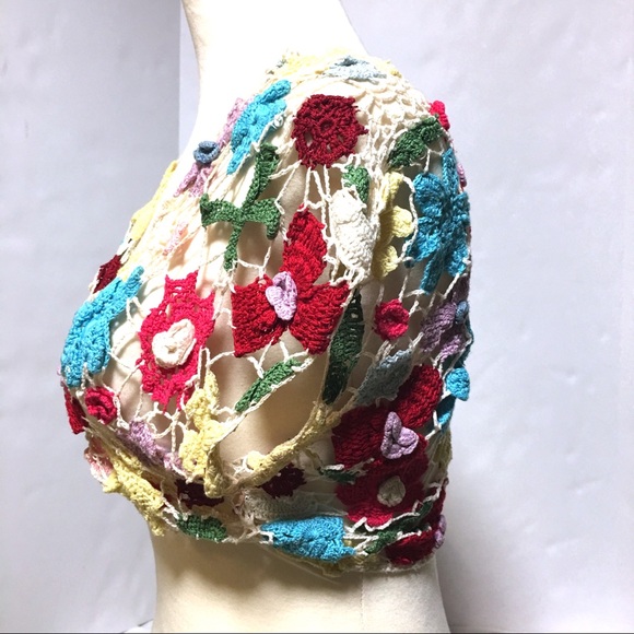 Free People Crochet Cotton Festival Shrug. Small. - Picture 2 of 8